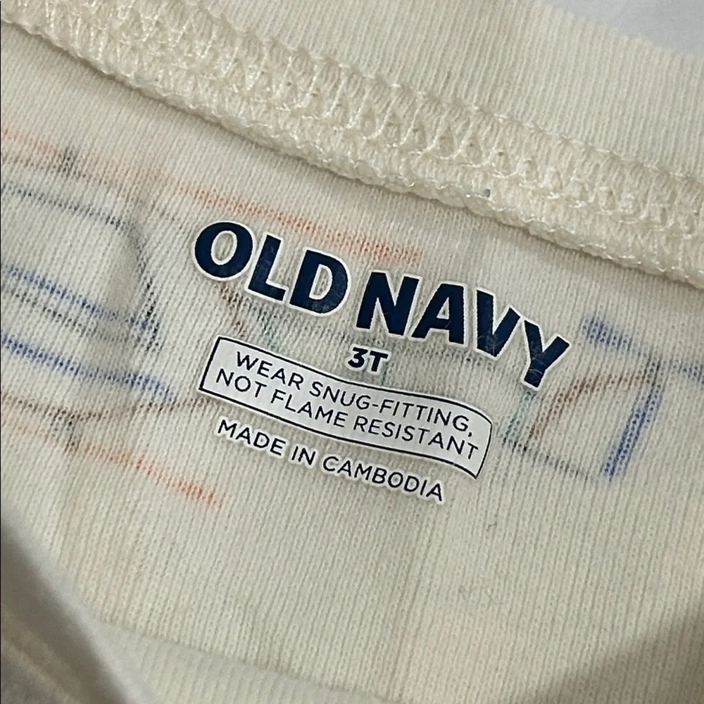 Old Navy Airplane Print Kids Pajama Set - Cream
